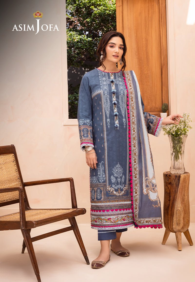 ASIM JOFA 3 PIECE CAMBRIC LAWN SUIT (AJUB-14)