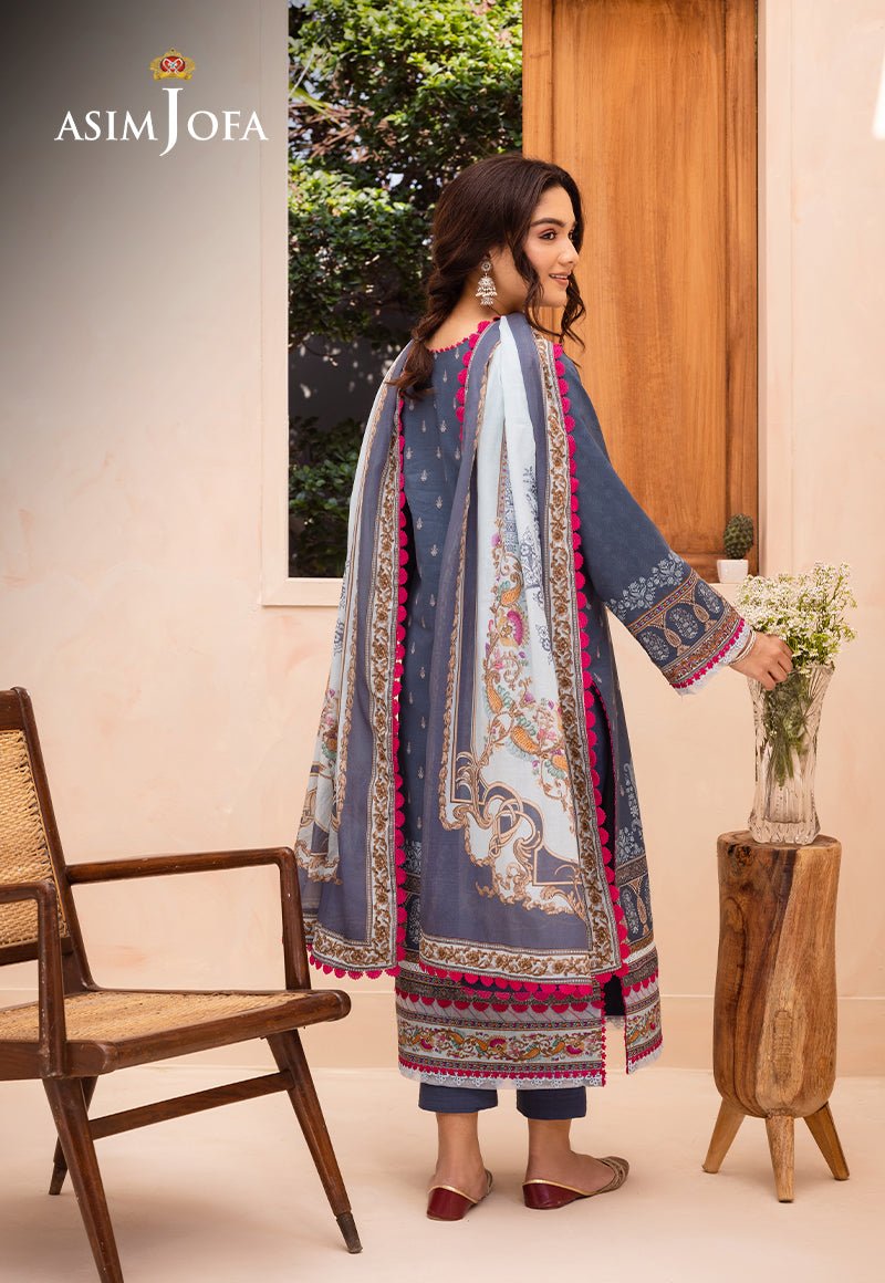 ASIM JOFA 3 PIECE CAMBRIC LAWN SUIT (AJUB-14)