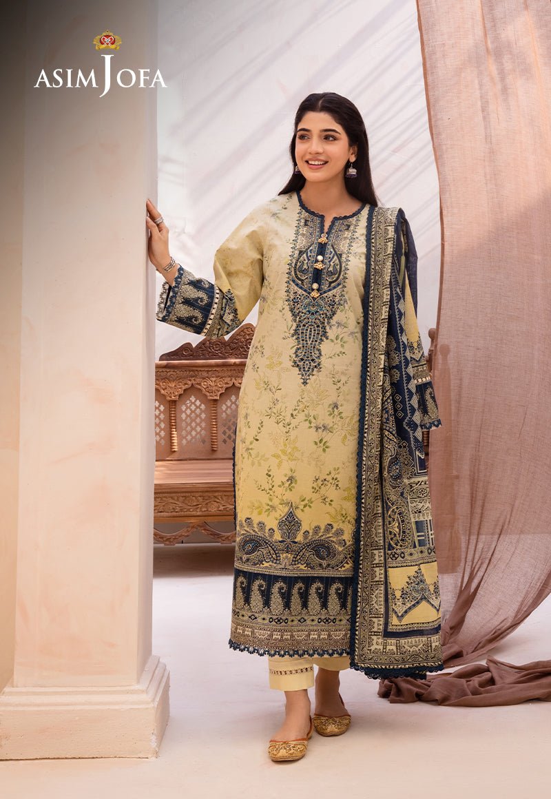 ASIM JOFA 3 PIECE CAMBRIC LAWN SUIT (AJUB-15)