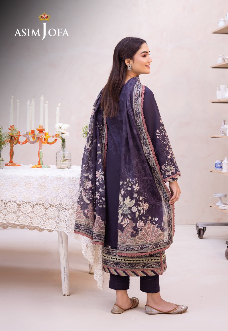 ASIM JOFA 3 PIECE CAMBRIC LAWN SUIT (AJUB-08)