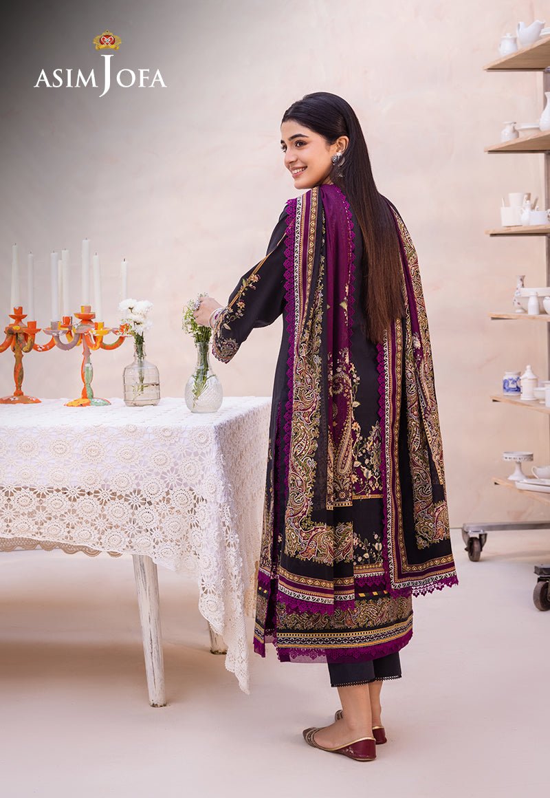 ASIM JOFA 3 PIECE CAMBRIC LAWN SUIT (AJUB-17)