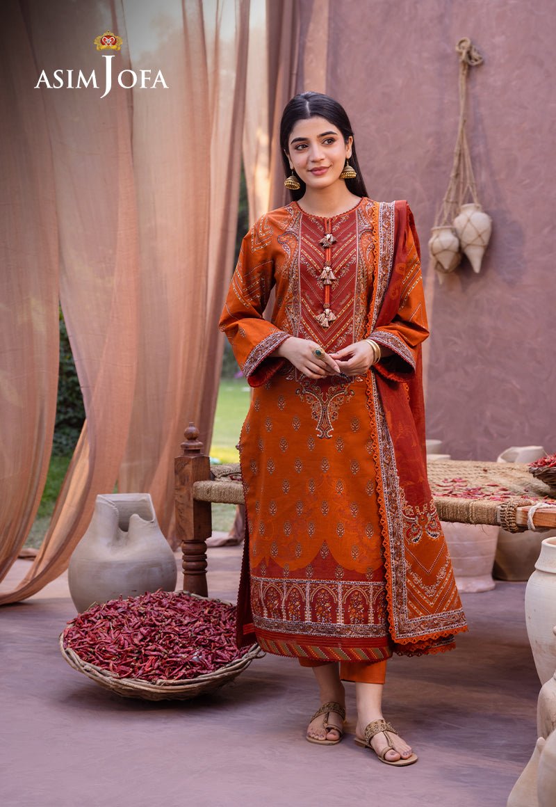 ASIM JOFA 3 PIECE CAMBRIC LAWN SUIT (AJUB-07)