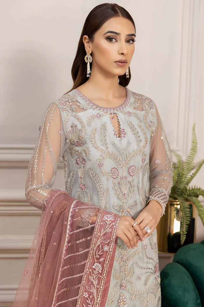 Farasha 3Pc Embroidered Net Suit Tiffany gulbuy.com