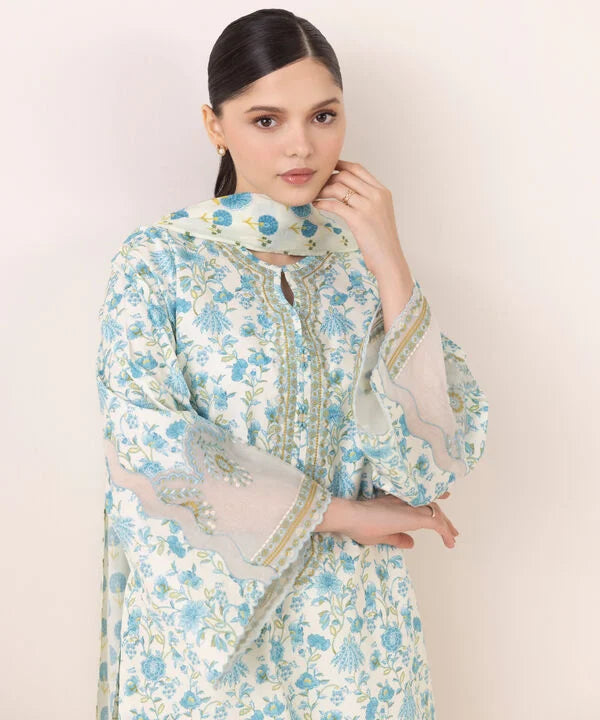 Sapphire 3Pc Embroidered Cotton Suit 0PEDY25V632B gulbuy.com