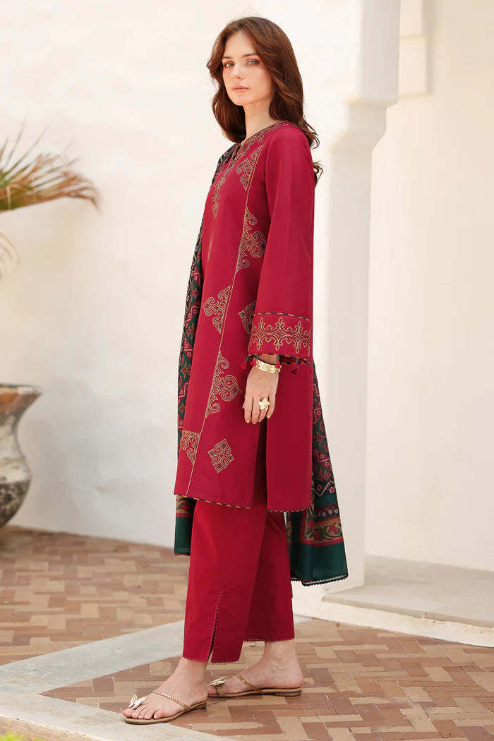 Jazmin 3Pc Embroidered Lawn Suit USE-9217 gulbuy.com