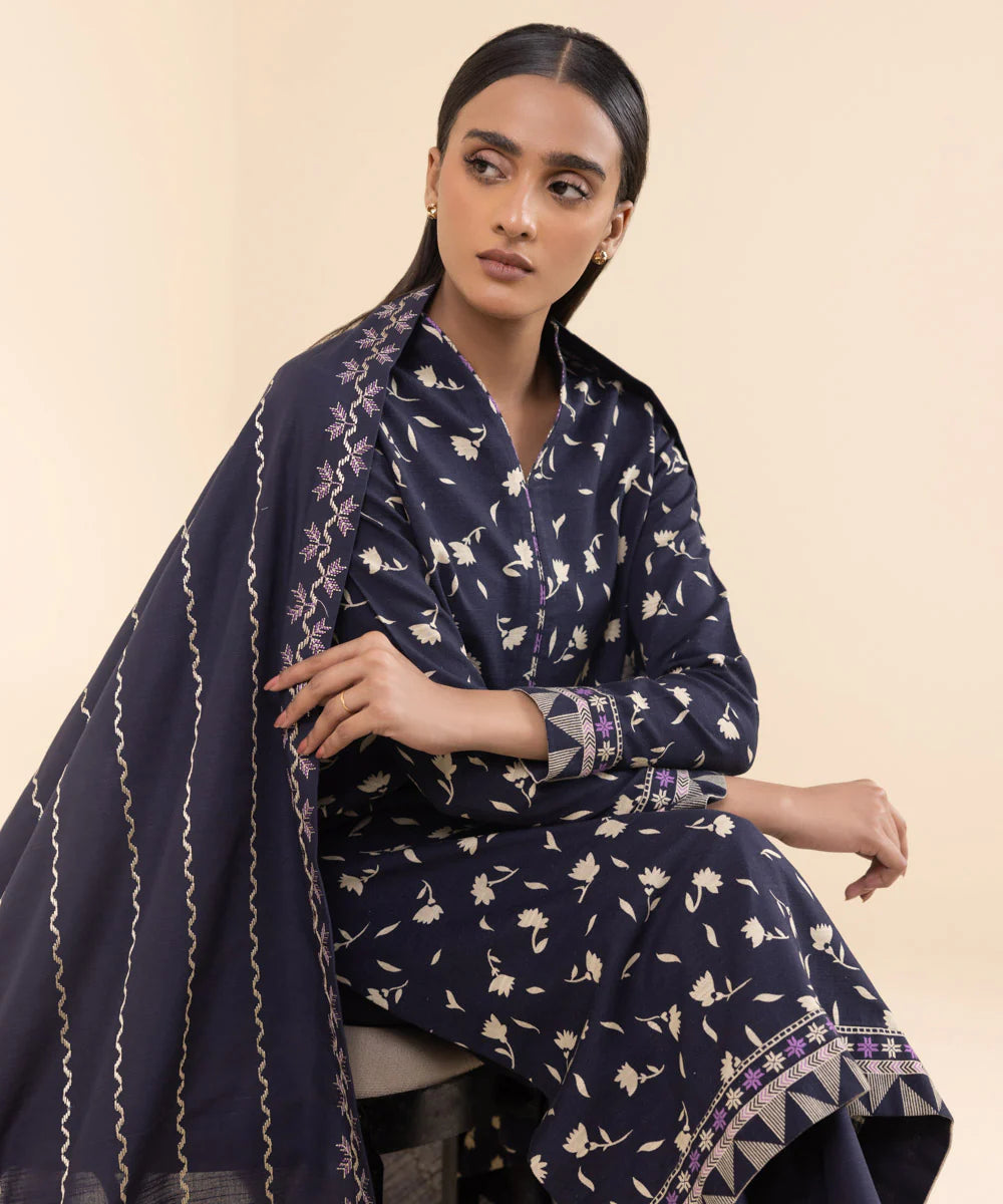 Sapphire 3Pc Embroidered Khaddar Suit 0U2TDY24V815 gulbuy.com
