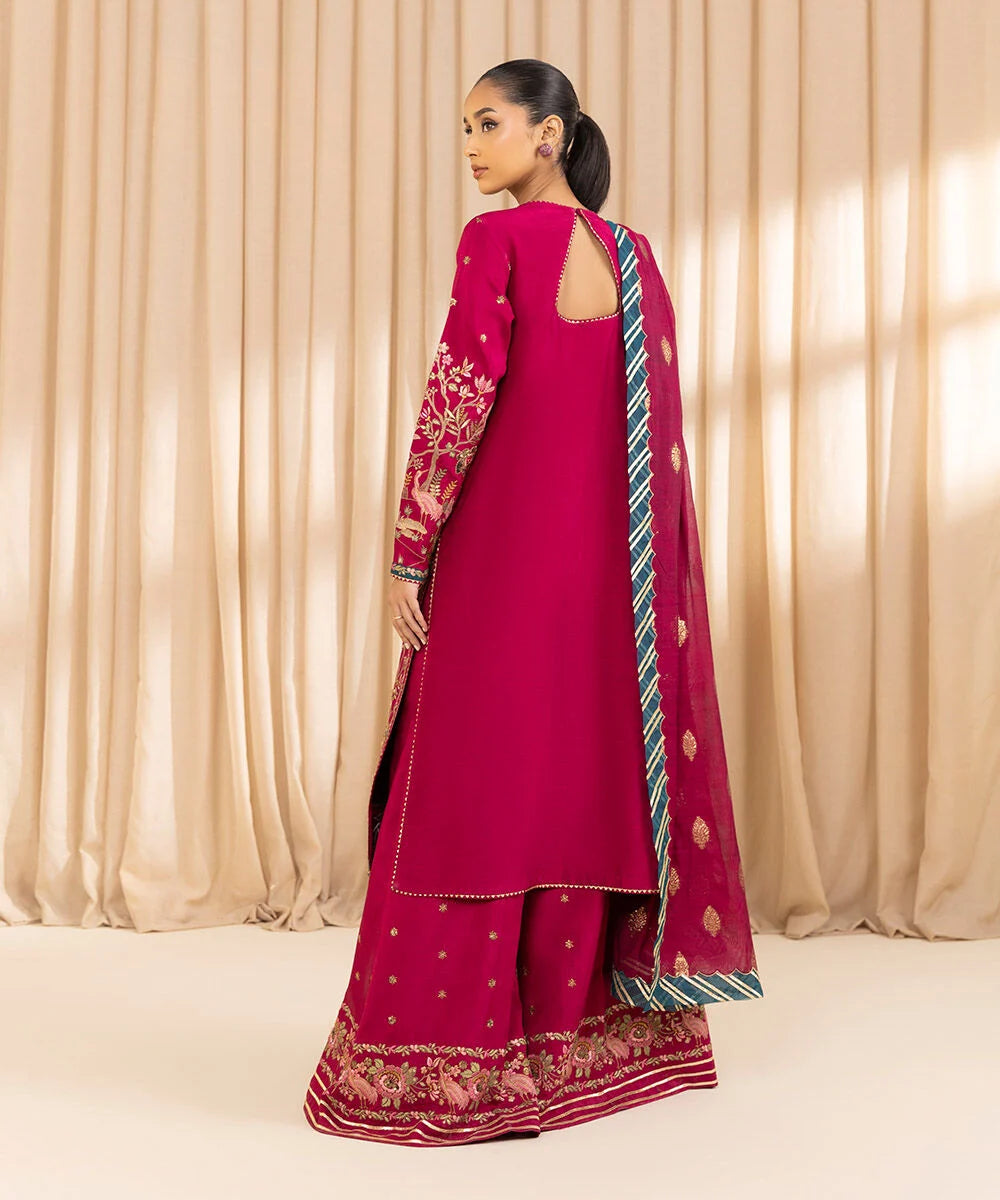 Sapphire 3Pc Embroidered Raw Silk Suit 0U3FEHE25V22 gulbuy.com