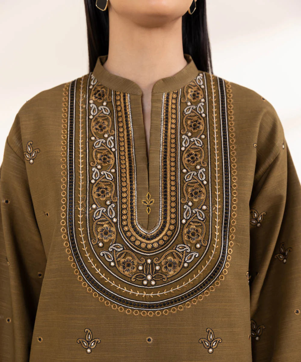 Sapphire 3Pc Embroidered Khaddar Suit 0U3PDY24V852 gulbuy.com