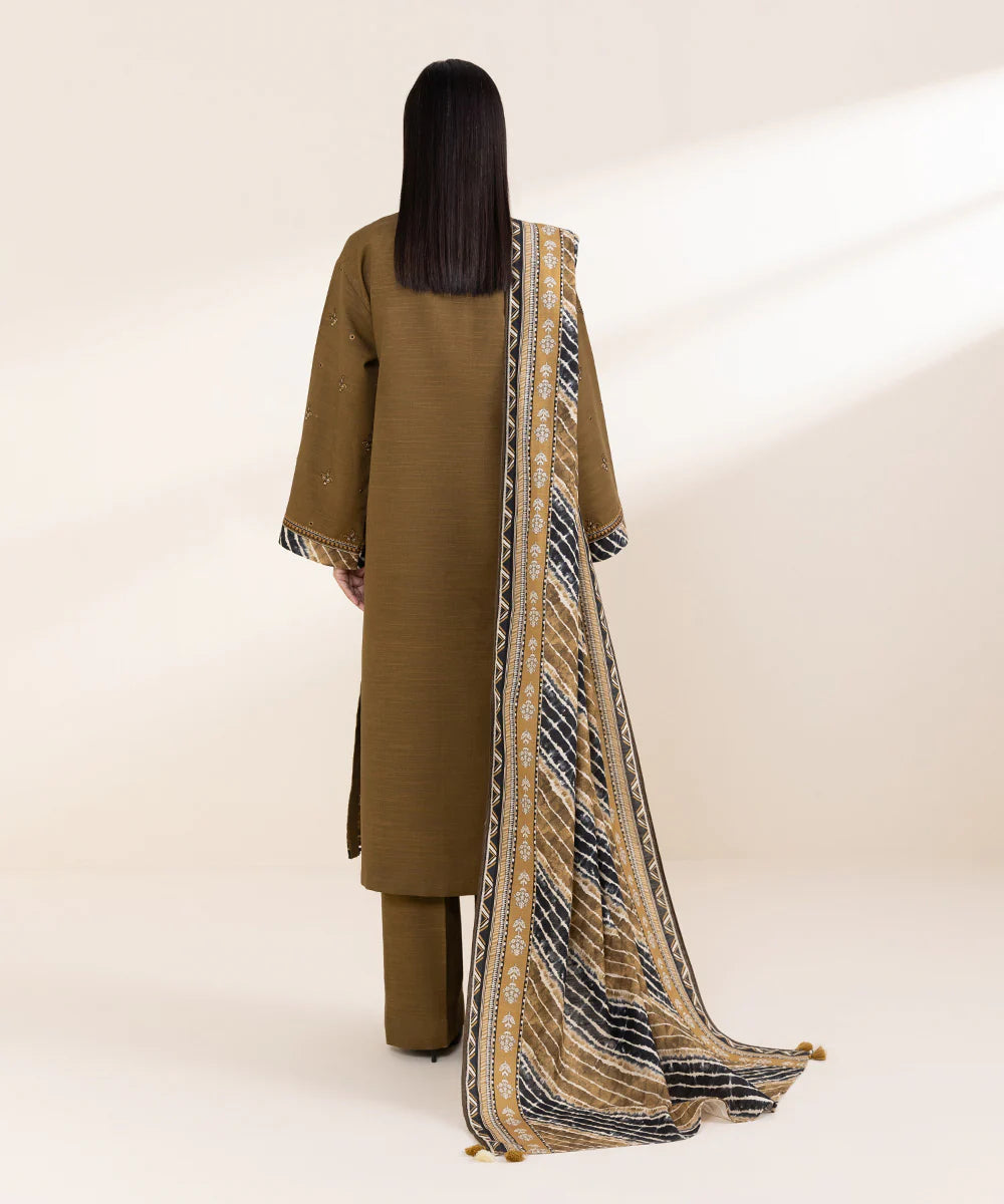Sapphire 3Pc Embroidered Khaddar Suit 0U3PDY24V852 gulbuy.com