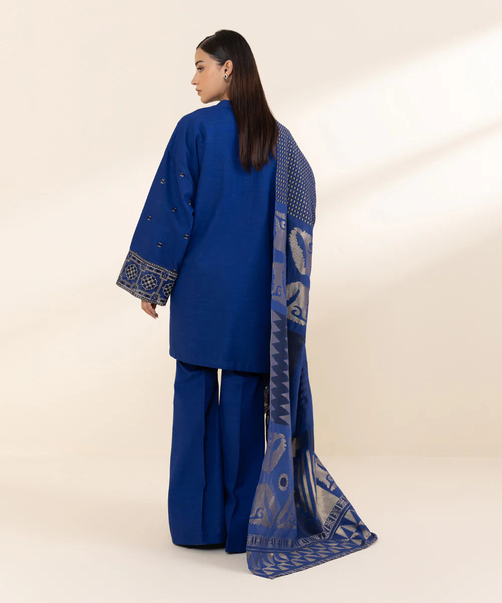 SAPPHIRE 3Pc Embroidered Khaddar Suit 0U3PEDY24V81 gulbuy.com