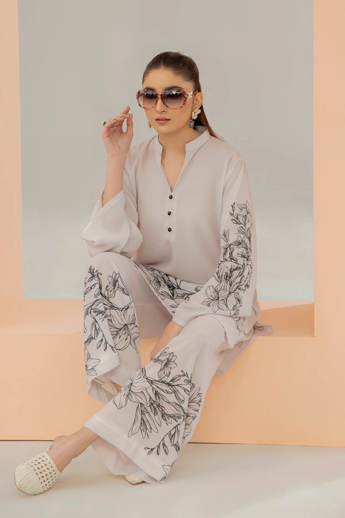 Be Yourself 2Pc Printed Cotton Silk Suit BA-016 gulbuy.com