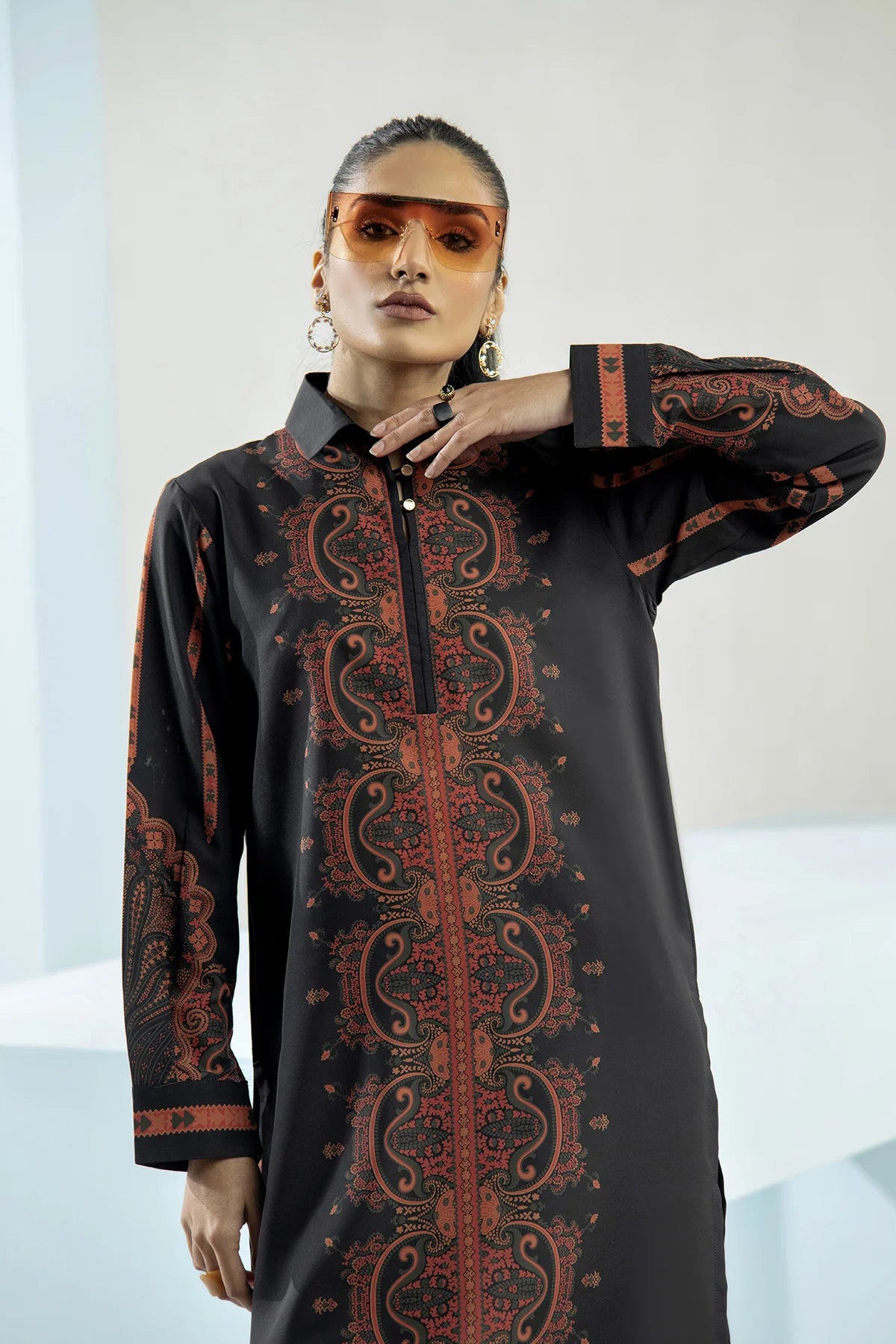 Be Yourself 2Pc Printed Cotton Silk Suit BA-014 gulbuy.com