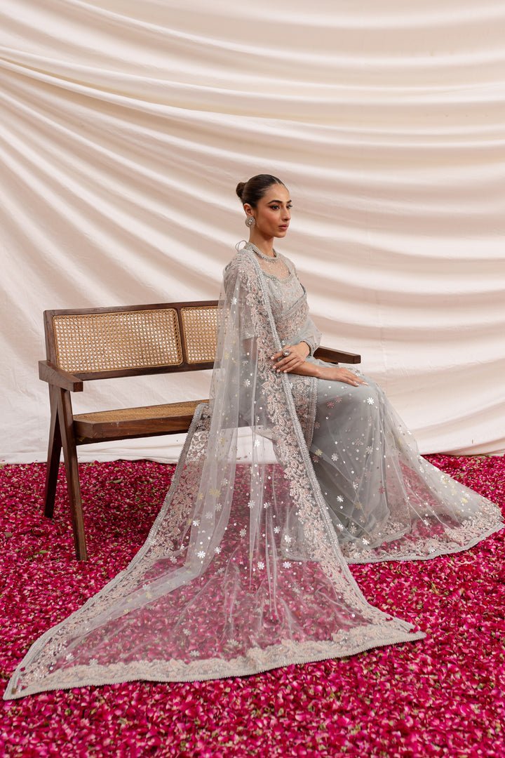 Batik 3Pc Net & Organza Saree Formal Dress Fareha gulbuy.com