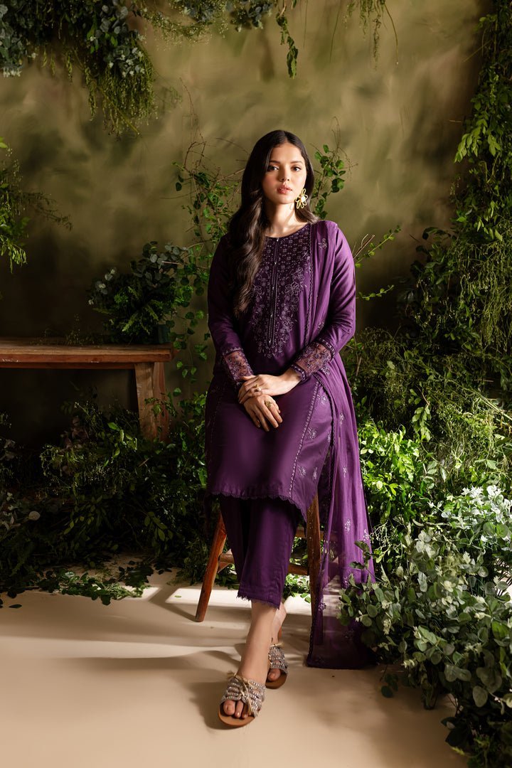 Batik 3Pc Embroidered Lawn Suit (Purple-Felix-3Pc)