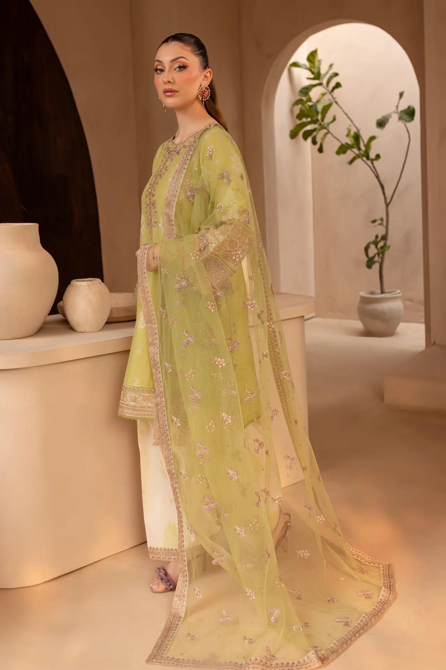Batik 3Pc Embroidered Lawn Suit Cosmos gulbuy.com