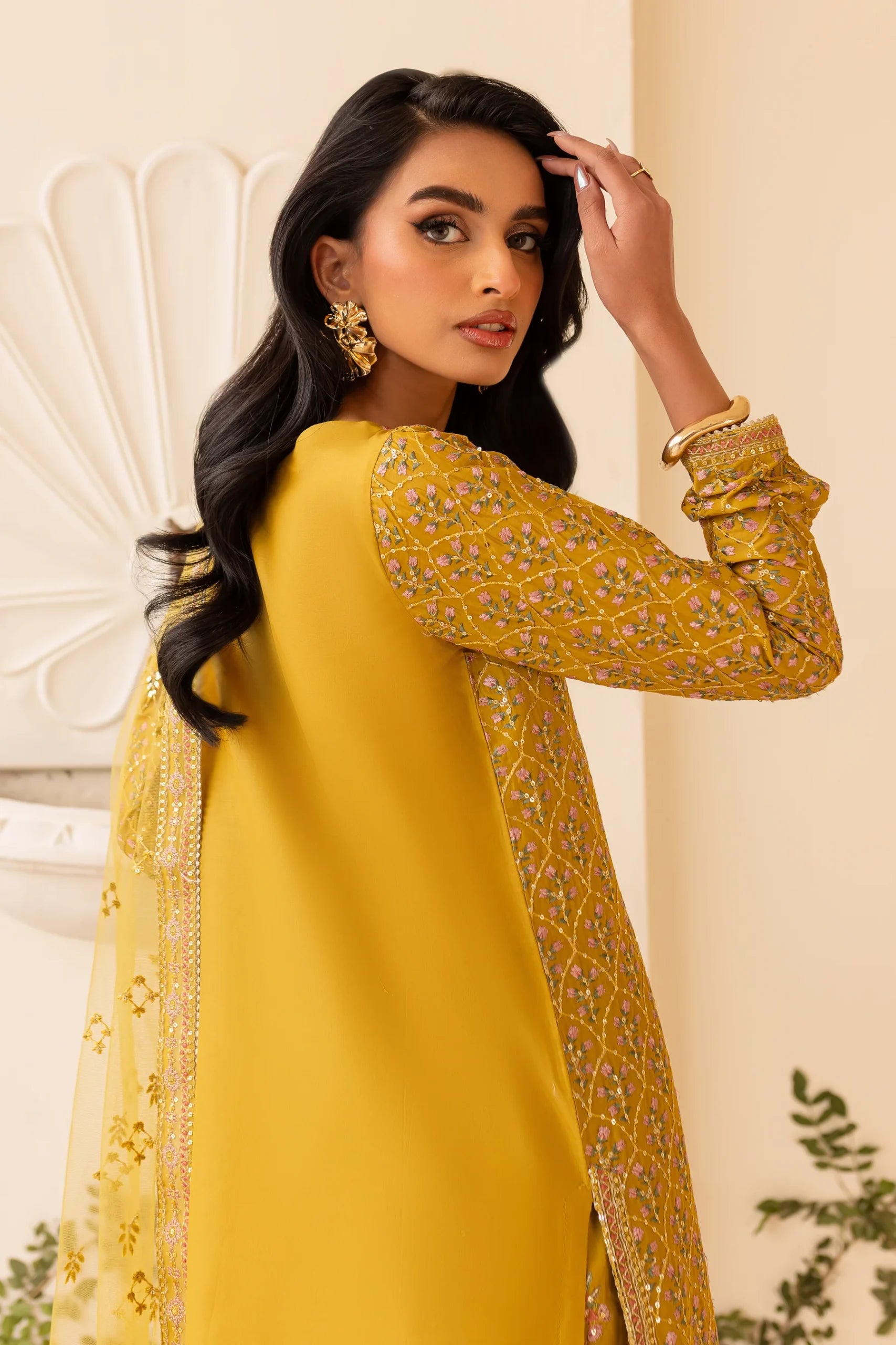 Batik 3Pc Embroidered Lawn Suit Sand Bloom gulbuy.com