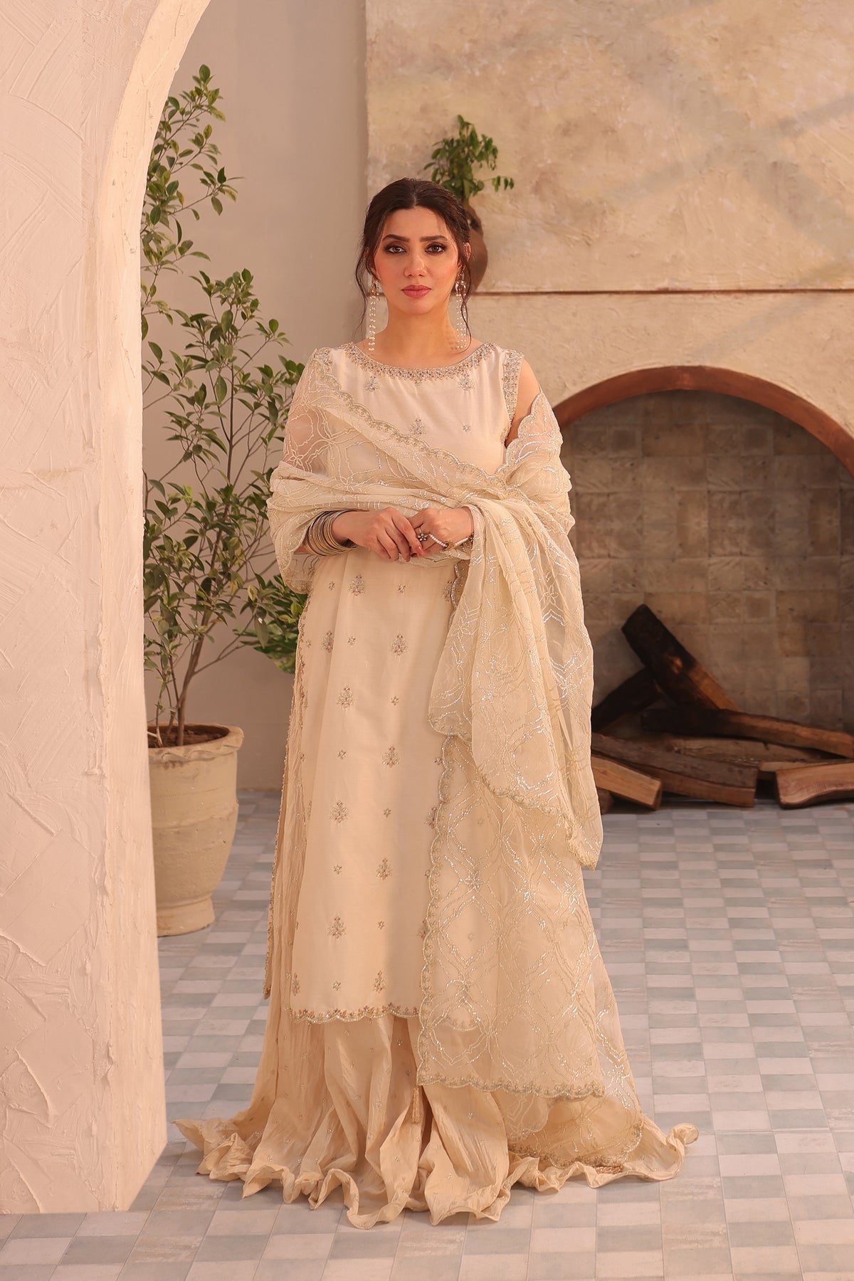 Batik 3Pc Embroidered Cotton Suit (White-Zerwish-3Pc)