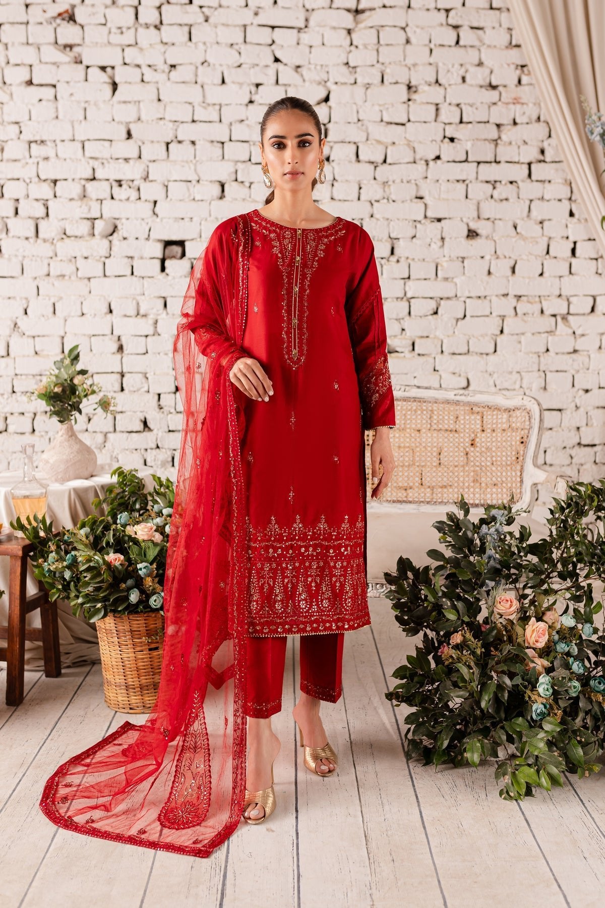 Batik 3Pc Embroidered Lawn Suit (Deep-Sapphire-3Pc)