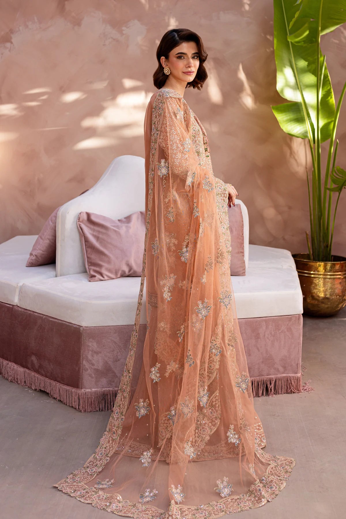 Batik 3Pc Embroidered Organza Suit Zahrah gulbuy.com
