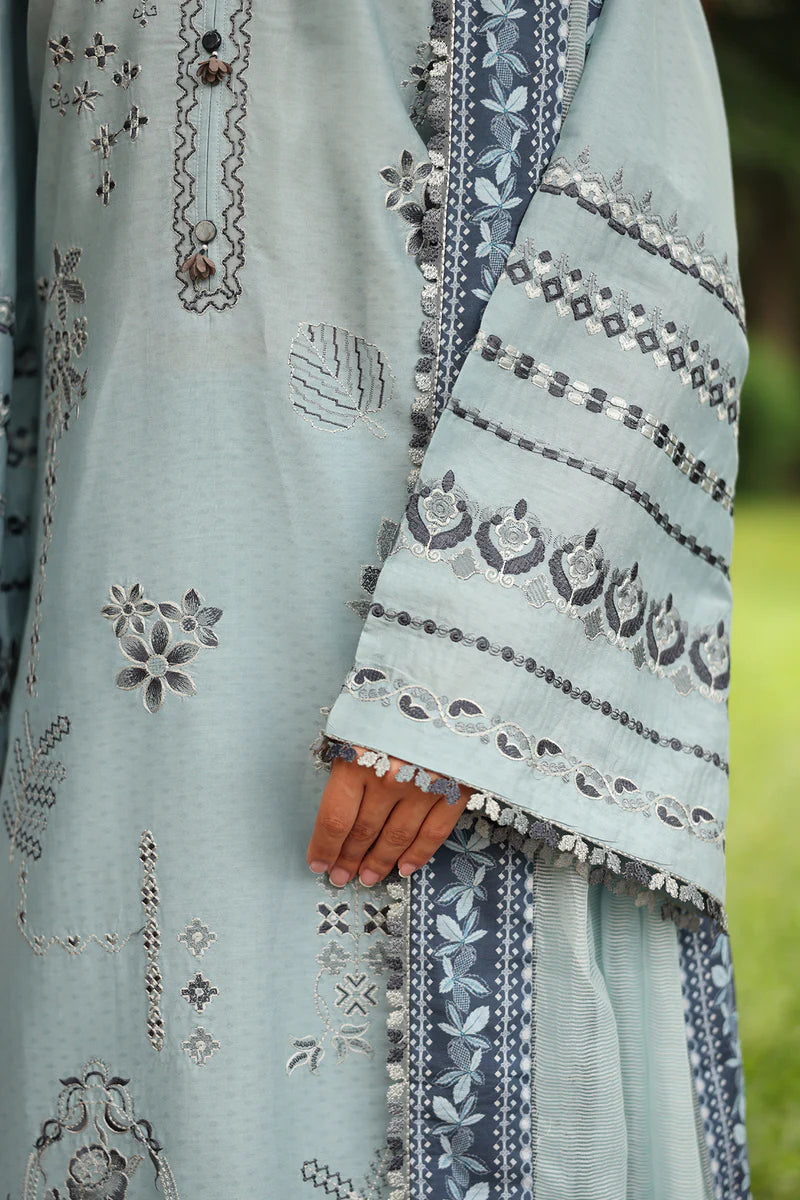 Baroque 3Pc Embroidered Jacquard Lawn Suit UF-4247 gulbuy.com