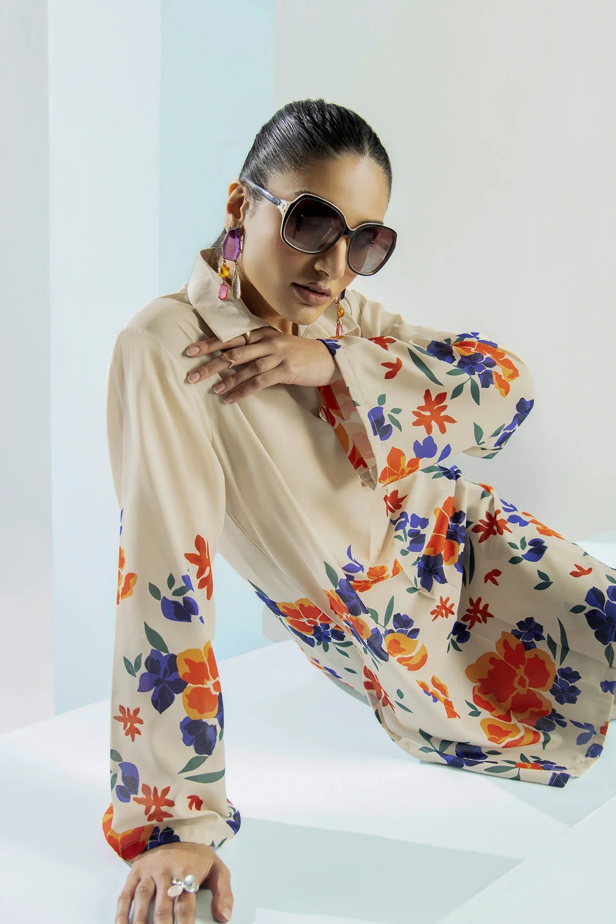 Be Yourself 2Pc Printed Cotton Silk Suit BA-018 gulbuy.com