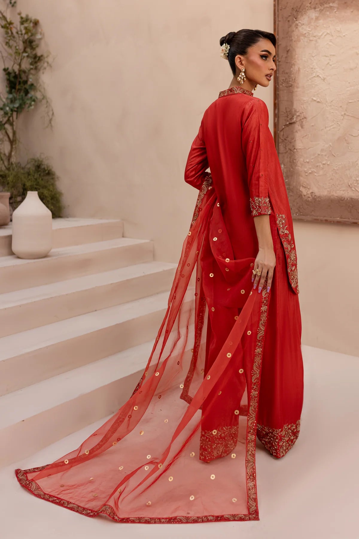 Batik 3Pc Embroidered Raw Silk Suit Amber Aura gulbuy.com