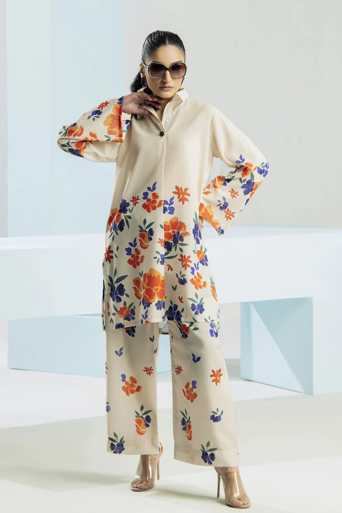 Be Yourself 2Pc Printed Cotton Silk Suit BA-018 XL gulbuy.com