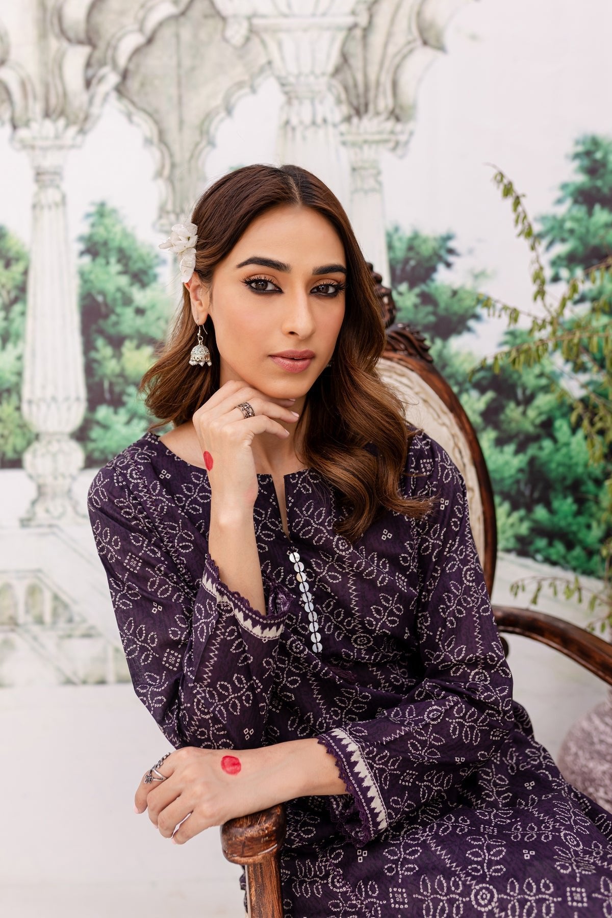 Batik 2Pc Printed Lawn Suit (Purple-Berry-2Pc)