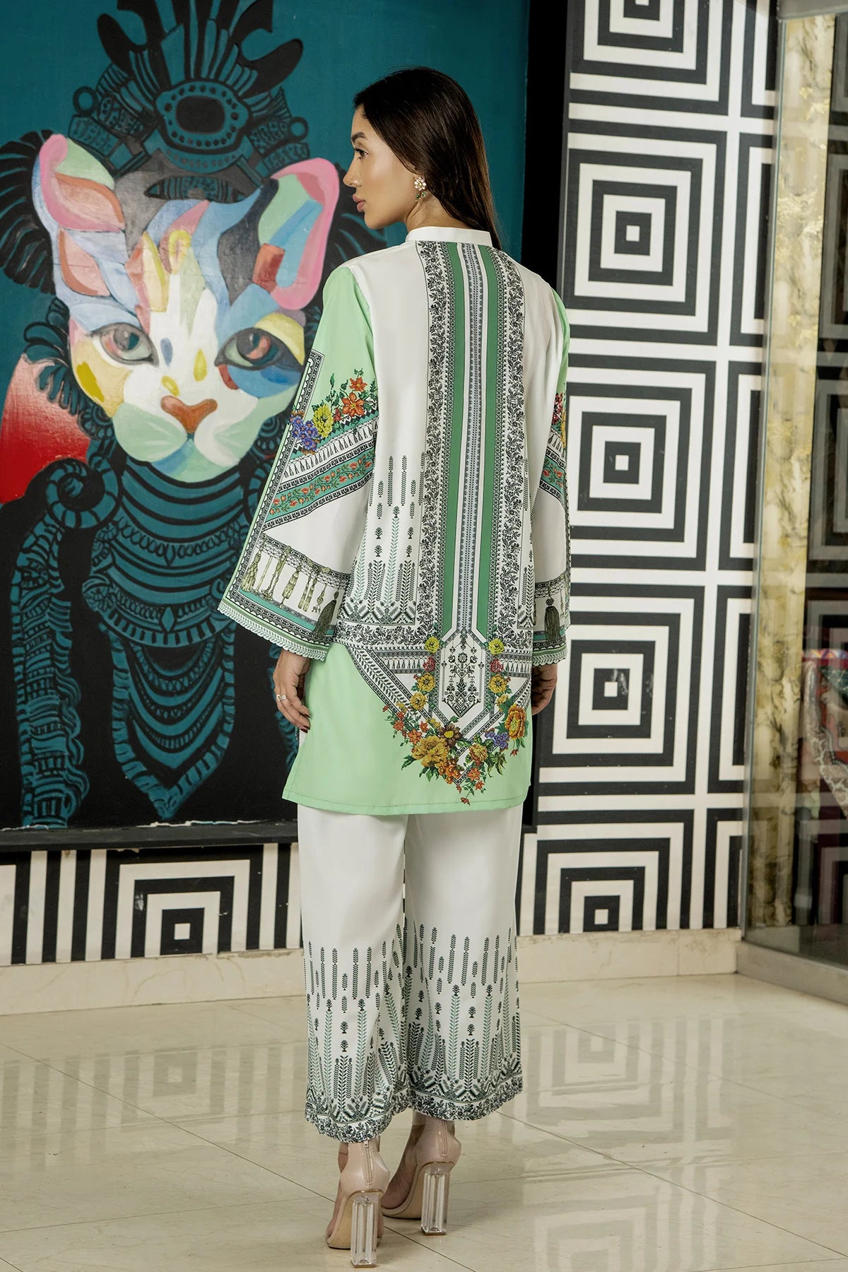 Be Yourself 2Pc Printed Cotton Silk Suit BA-020 gulbuy.com