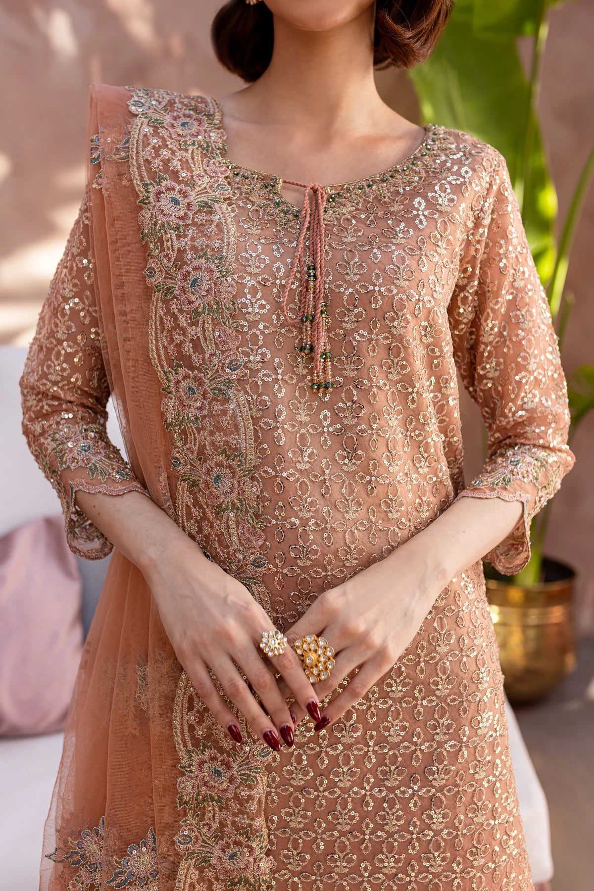 Batik 3Pc Embroidered Organza Suit Zahrah gulbuy.com