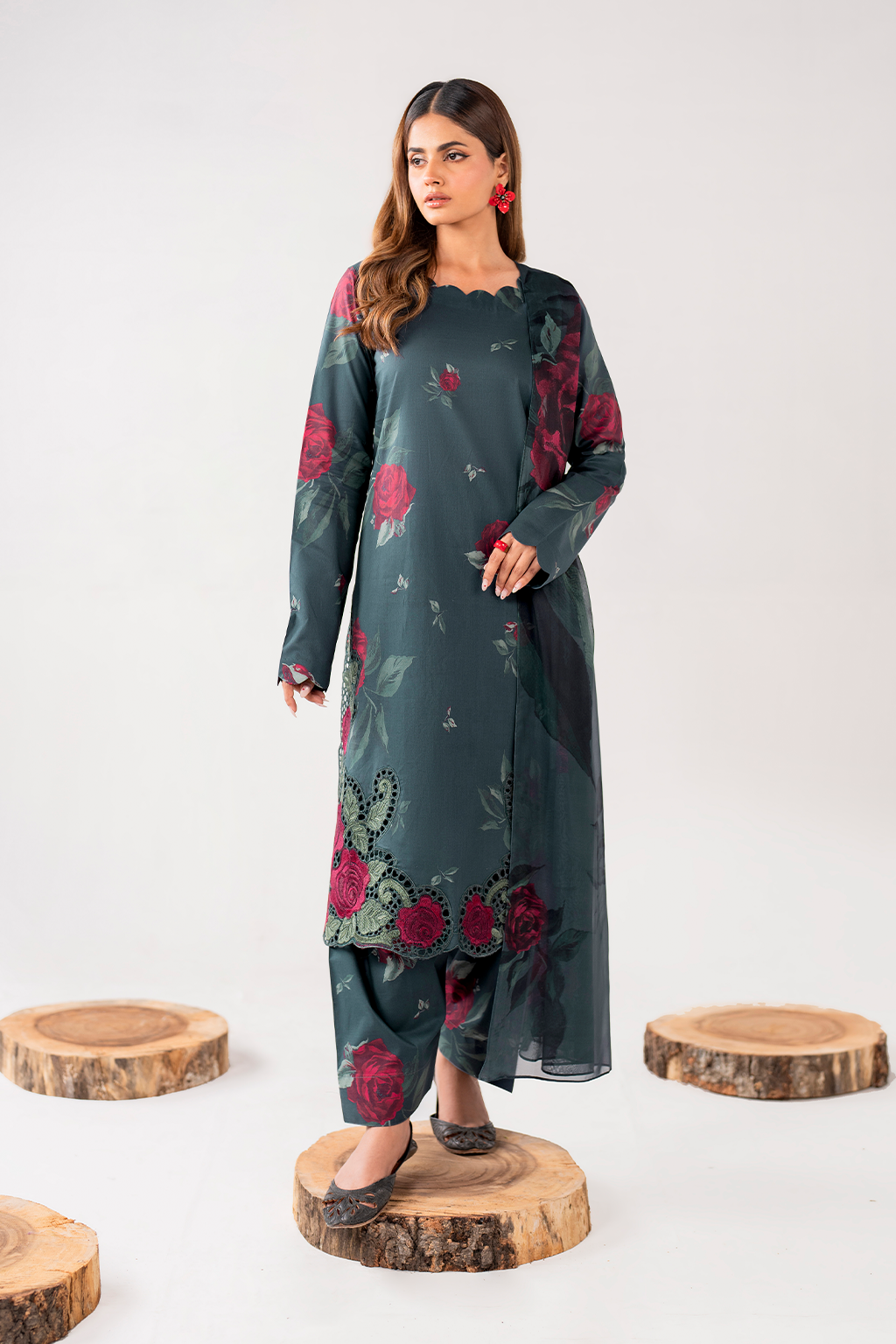 3 PIECE IZNIK PRINTED LAWN SUIT (UE-266)