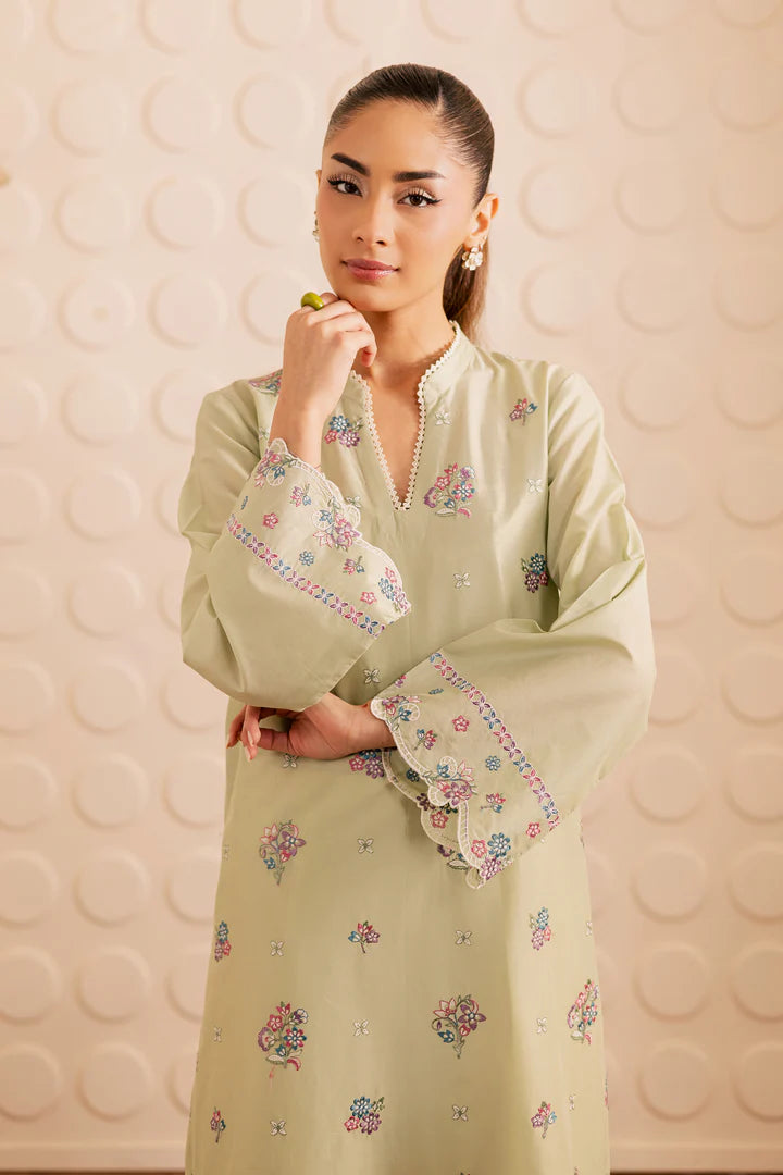 Batik 2Pc Embroidered Lawn Suit Sage Whisper gulbuy.com