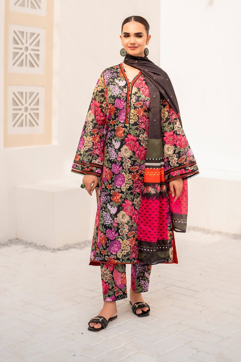 BAROQUE 3PC PRINTED LAWN SUIT (BQU-UF-D666)