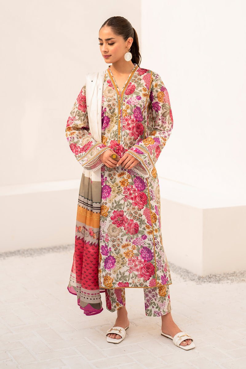 BAROQUE 3PC PRINTED LAWN SUIT (BQU-UF-D667)