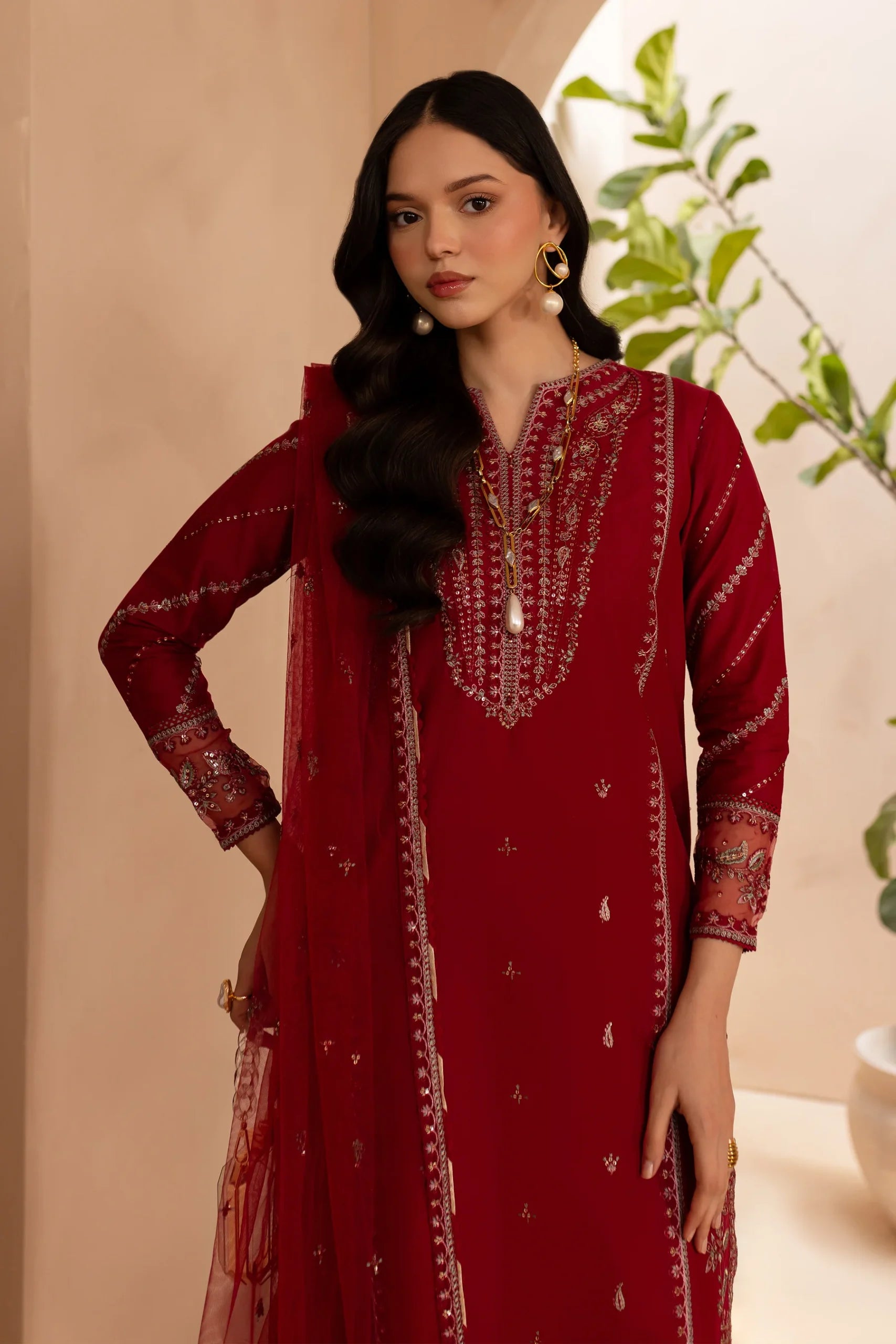 Batik 3Pc Embroidered Lawn Suit Zenara gulbuy.com