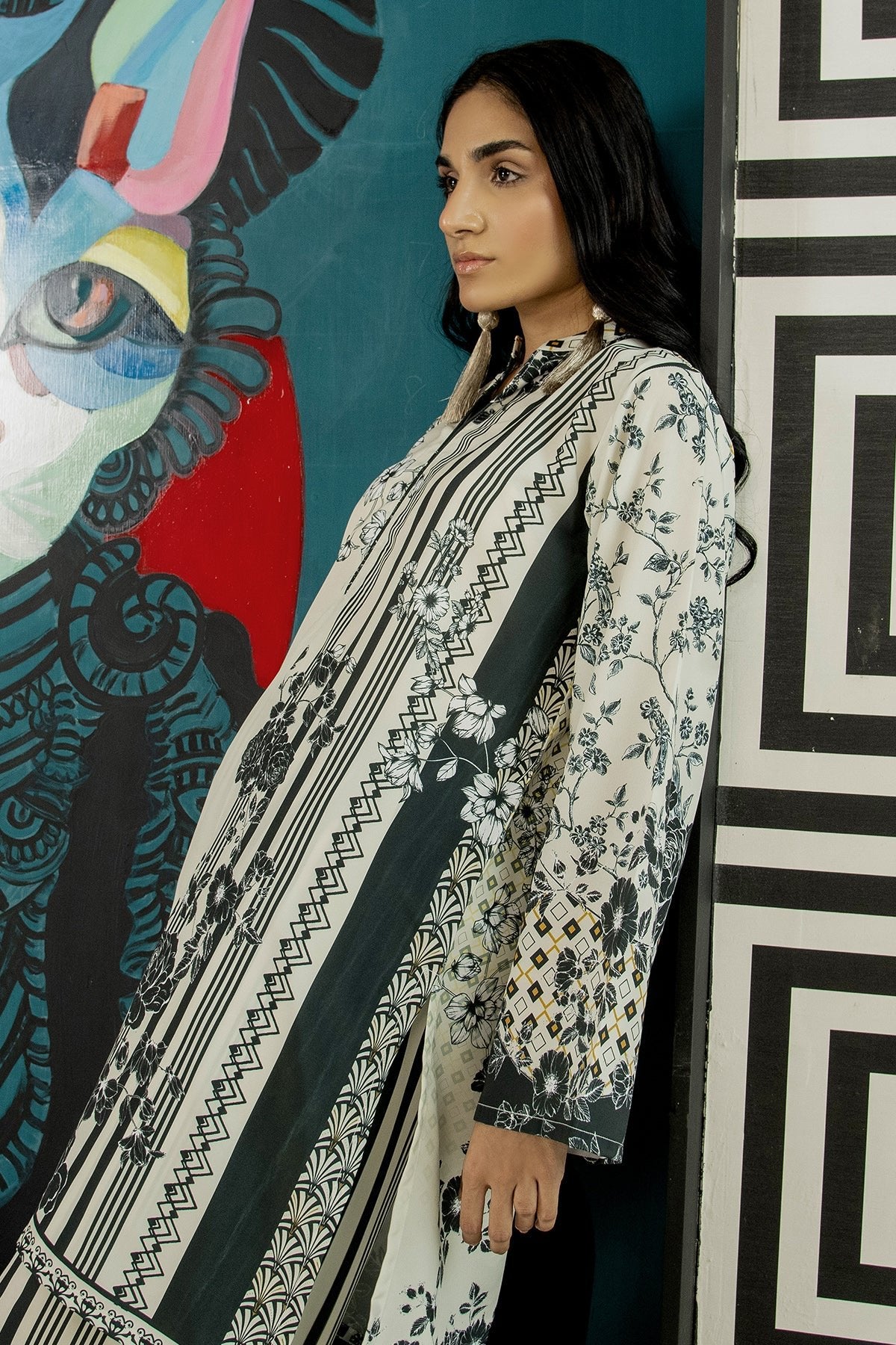 Be Yourself 2Pc Printed Cotton Silk Suit BA-021 gulbuy.com