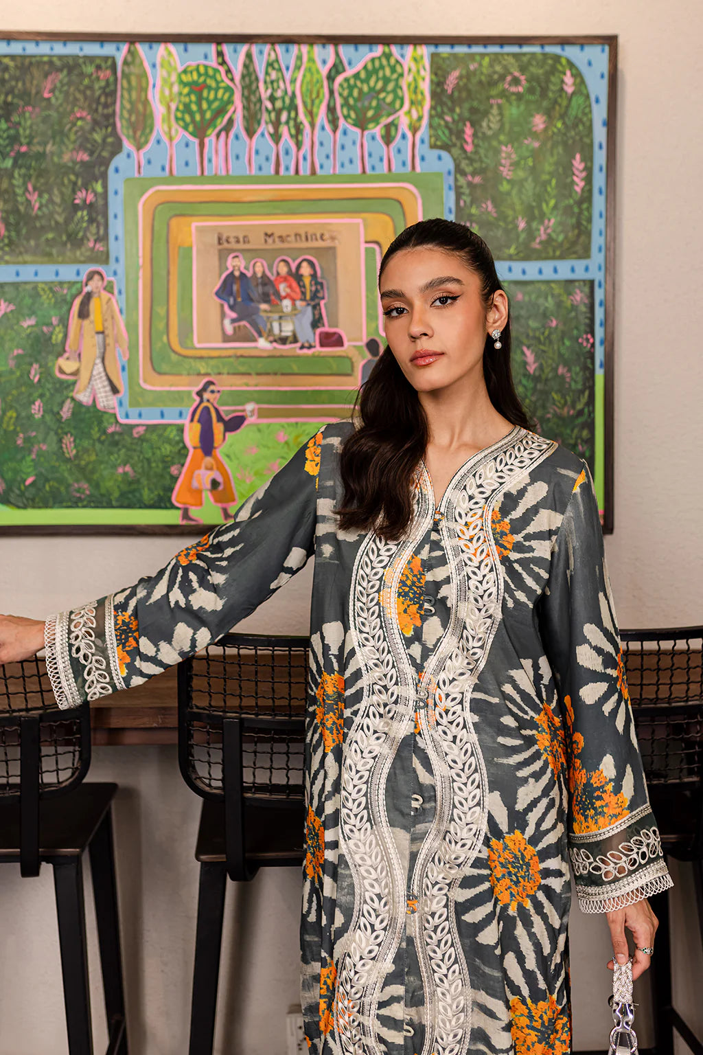 Vanya 2Pc Printed Lawn silk Suit CO-88 gulbuy.com