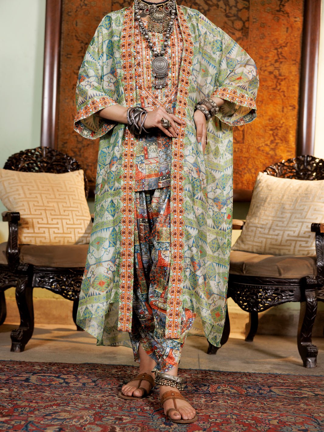 ALMIRAH LIGHT GREEN POLY-LAWN 3 PIECE STITCHED SUIT(ALP-3PS-1960A)