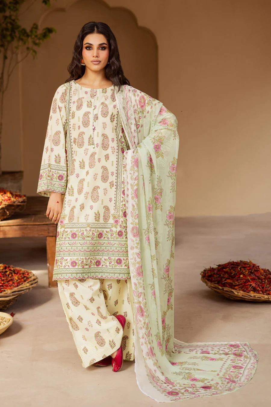Batik 3Pc Embroidered Lawn Suit Kross XL gulbuy.com