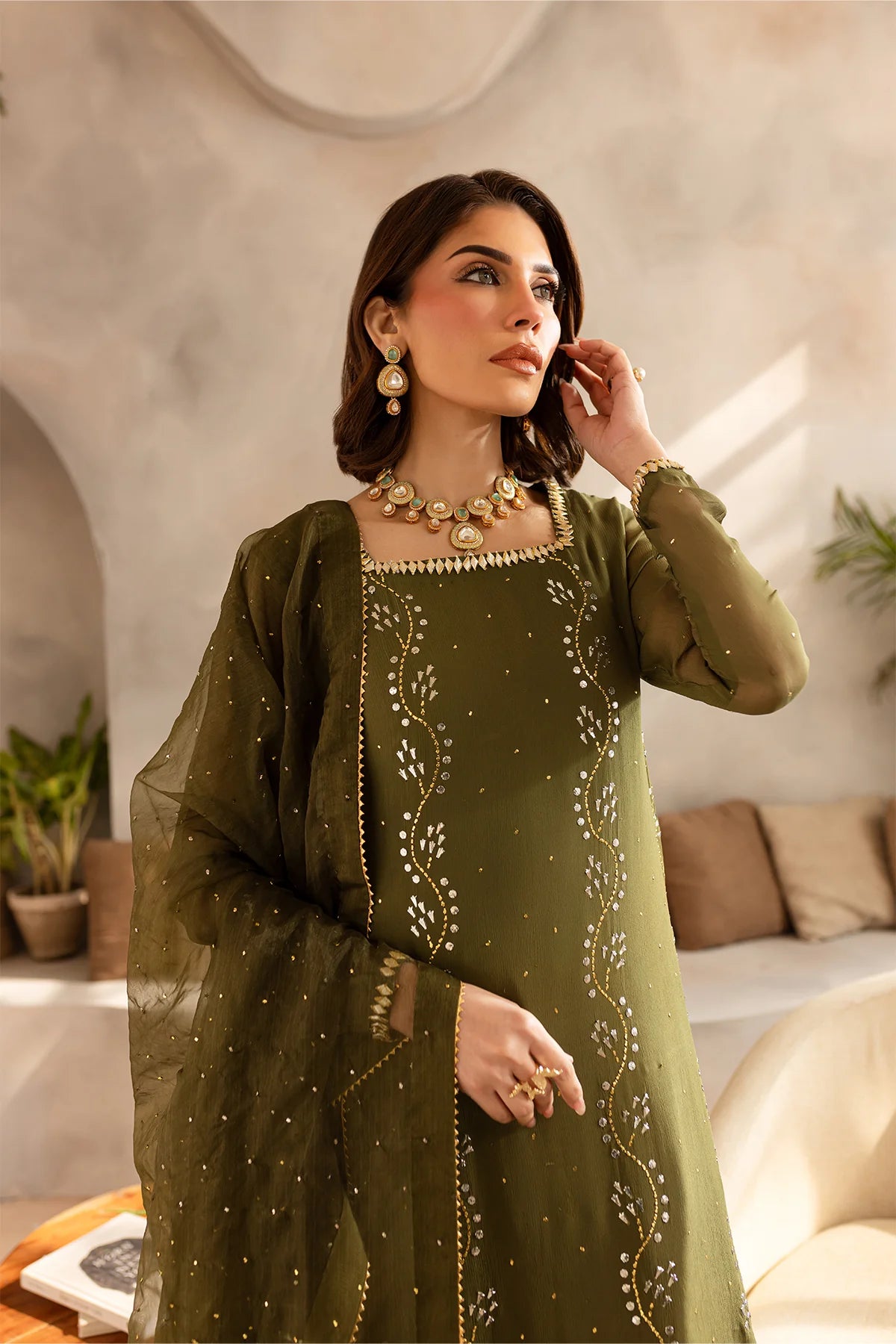 Vanya 3Pc Embroidered Chiffon Suit KY-04 gulbuy.com