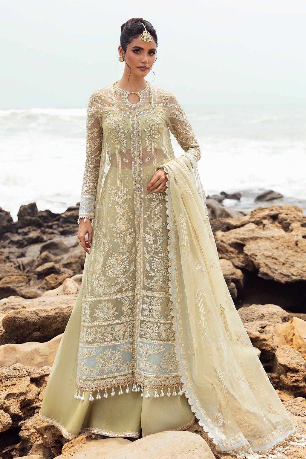 AFROZEH 3PC EMBROIDERED ORGANZA SUIT (Leela)