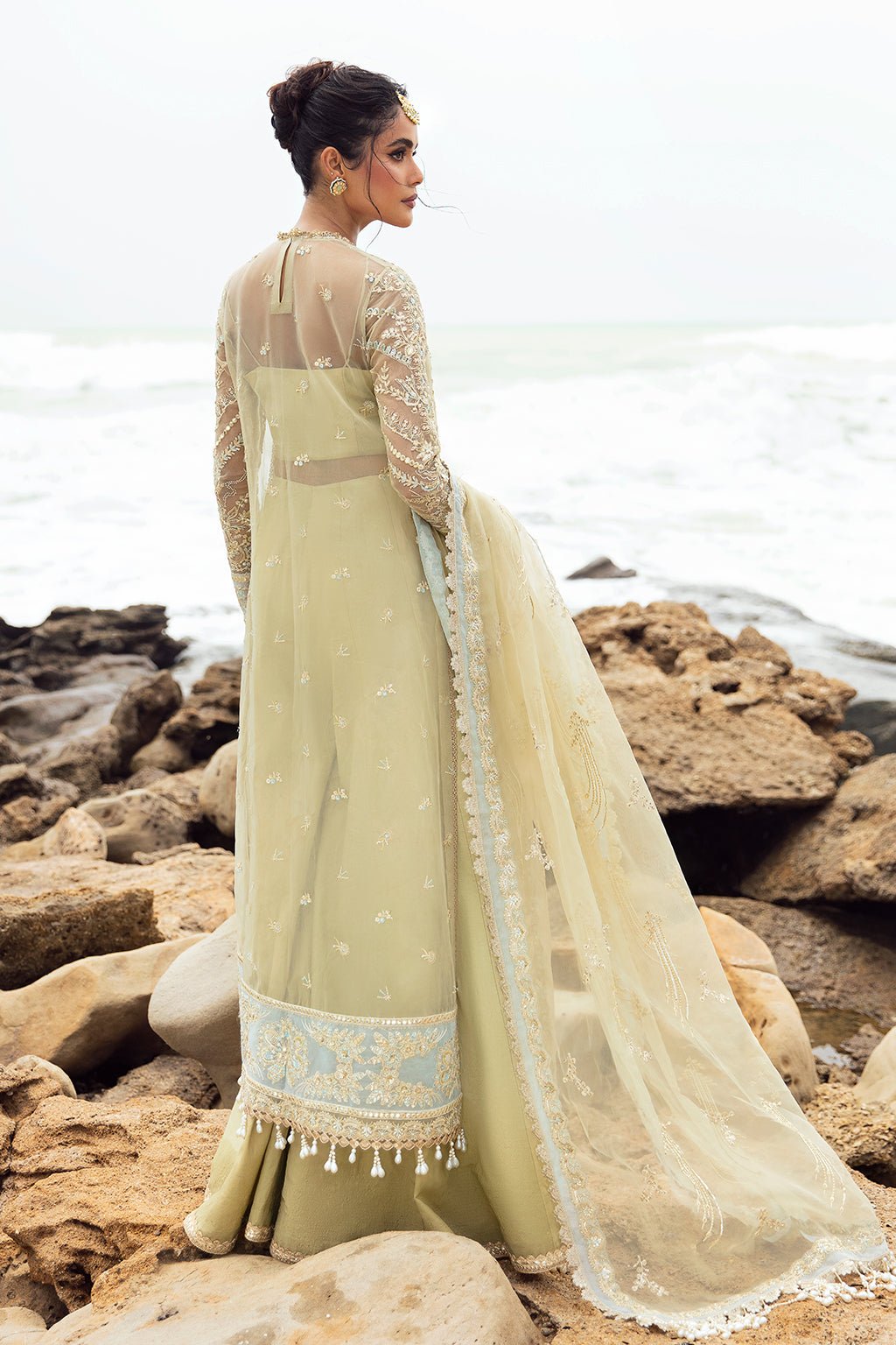 AFROZEH 3PC EMBROIDERED ORGANZA SUIT (Leela)