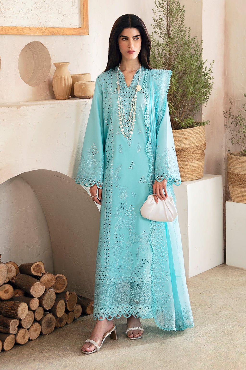 AFROZEH 3PC EMBROIDERED LAWN SUIT (Varya)