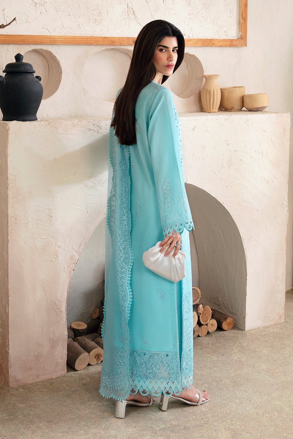 AFROZEH 3PC EMBROIDERED LAWN SUIT (Varya)