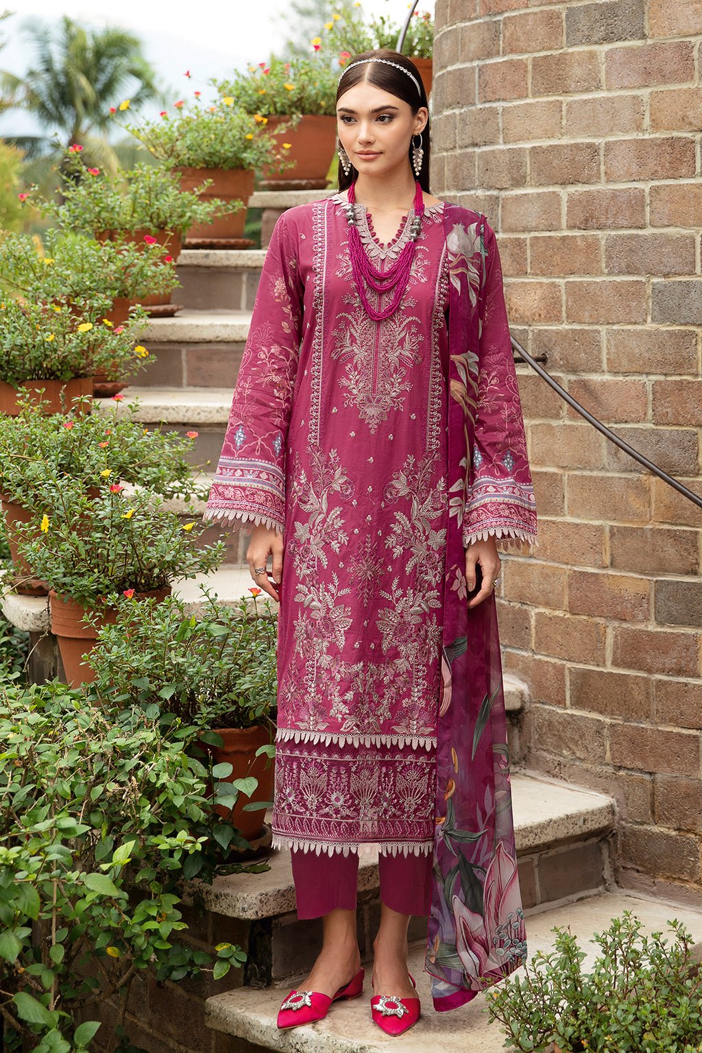 Ramsha 3 Piece Embroidered Lawn Suit (Y-908)
