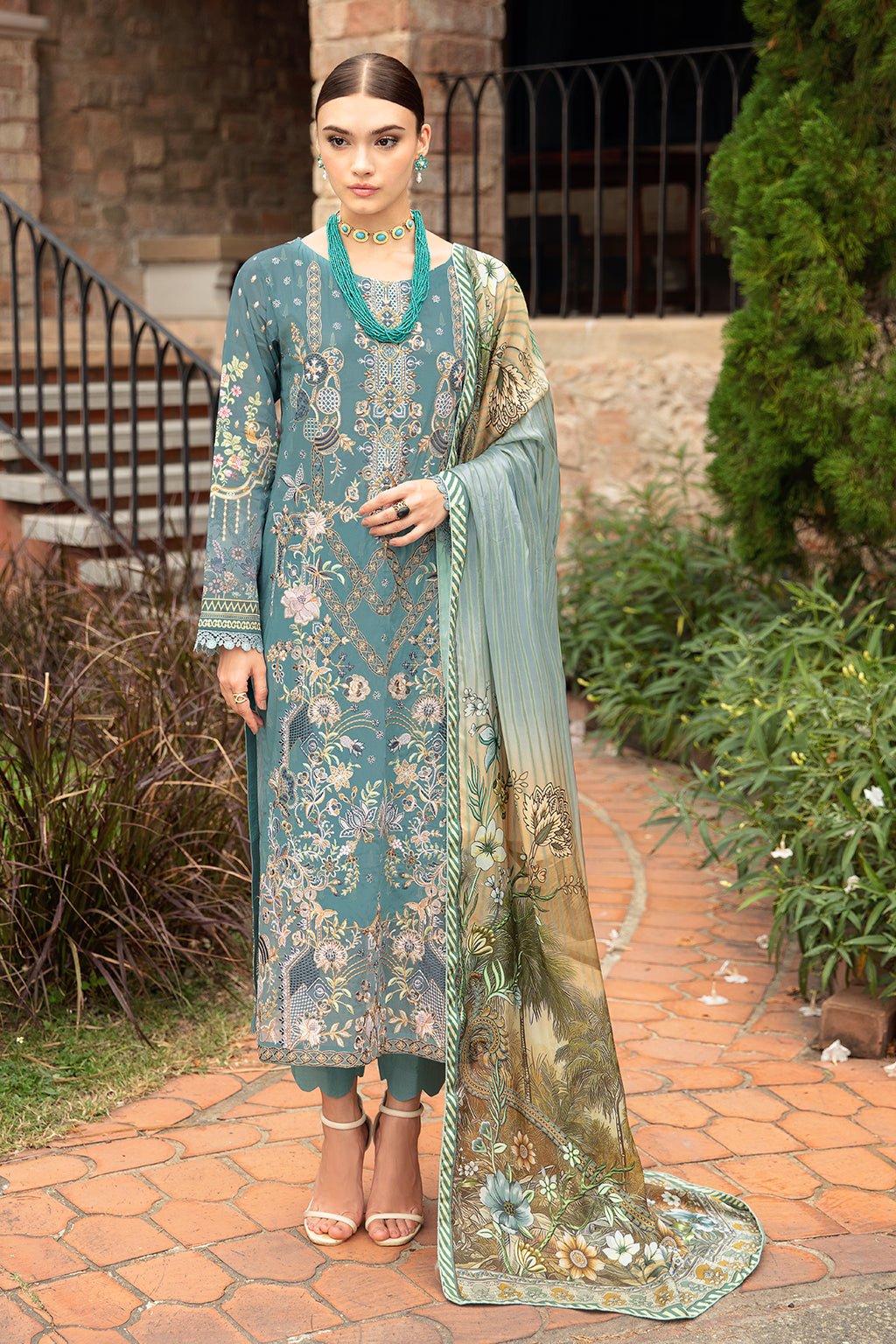 Ramsha 3 Piece Embroidered Lawn Suit (Y-907)