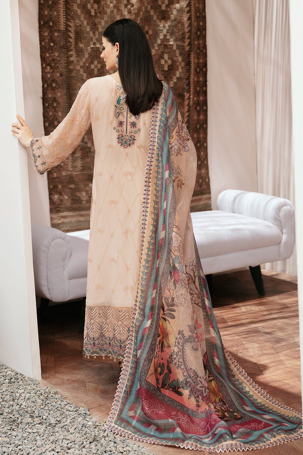Ramsha 3 Piece Embroidered Chiffon Suit (T-208)