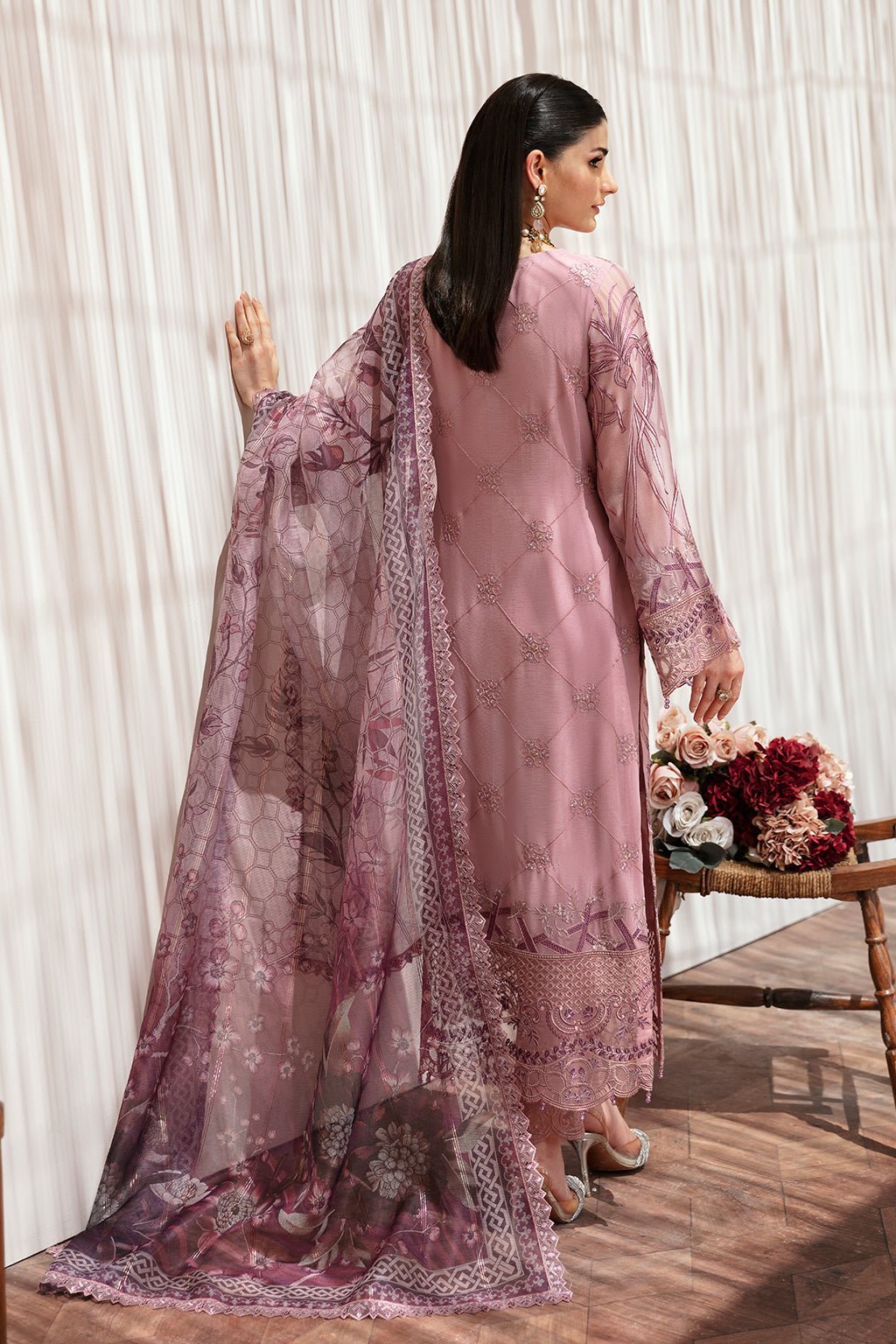 Ramsha 3 Piece Embroidered Chiffon Suit (T-203)
