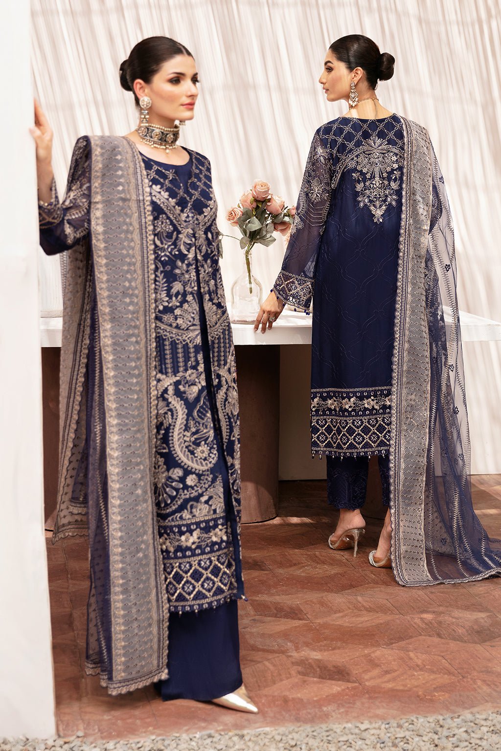 Ramsha 3 Piece Embroidered Chiffon Suit (K-203)