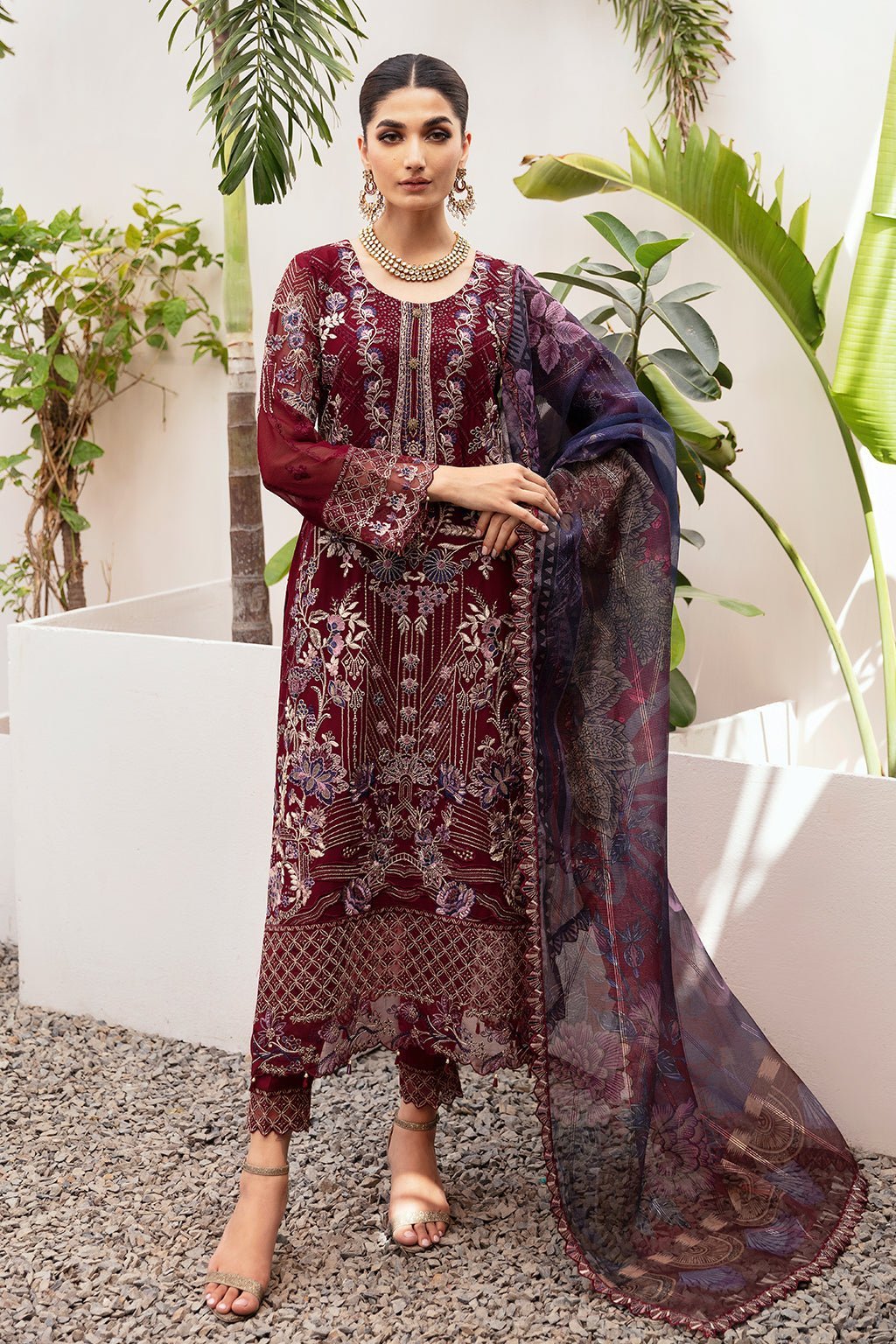 Ramsha 3 Piece Embroidered Chiffon Suit (T-210)